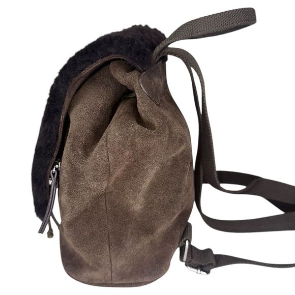 |EUC| UGG Nordie Shearling & Suede Brown Mini Backpack - Picture 6 of 8